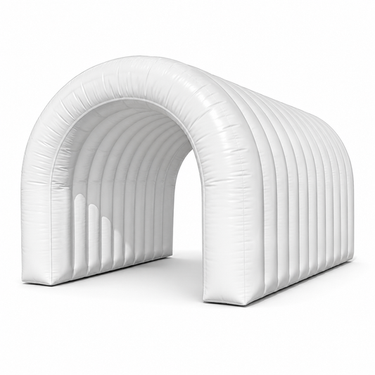 White arched inflatable player entrance tunnel for football soccer basketball hockey school athletics team introductions and sponsor events