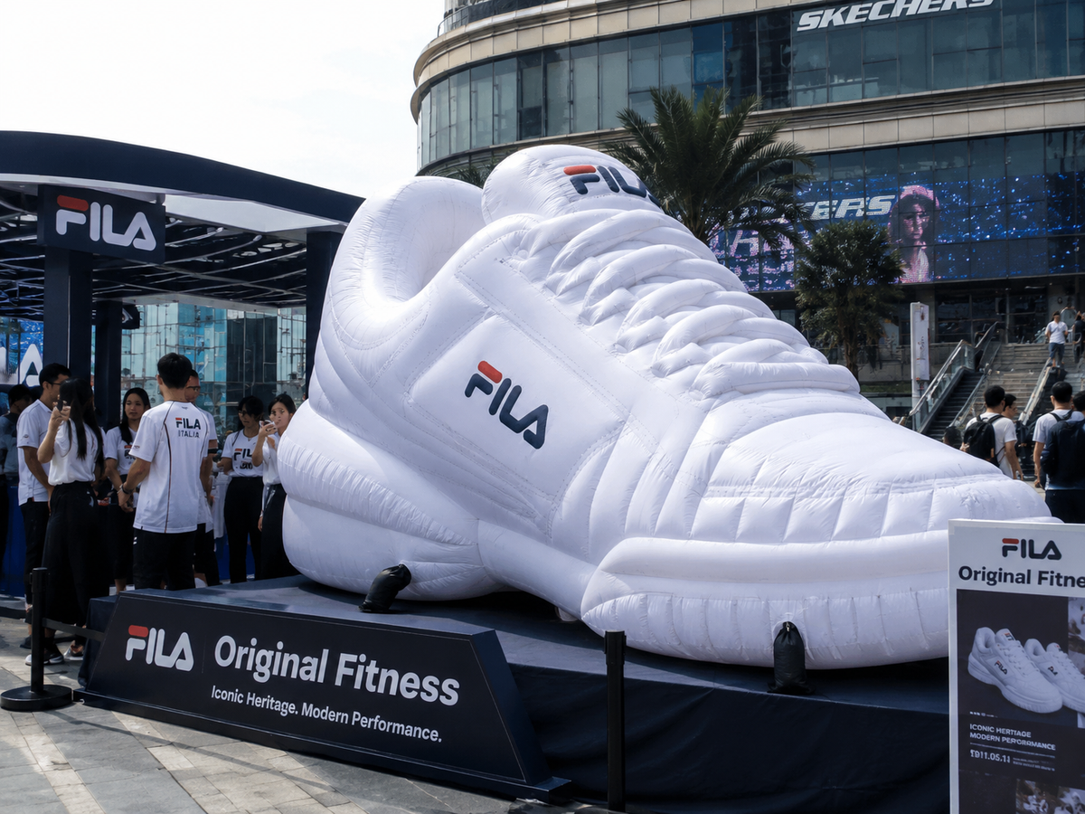 Oversized custom inflatable product replica for brand activations and promotional events