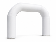 White rounded inflatable event arch for brand activations festivals race events school events community events sponsor zones and outdoor event entrances