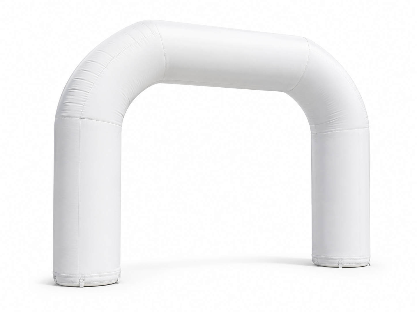 White rounded inflatable event arch for brand activations festivals race events school events community events sponsor zones and outdoor event entrances
