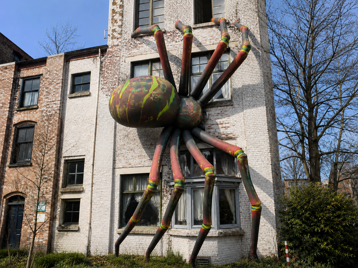 Giant Inflatable Spider Building Display