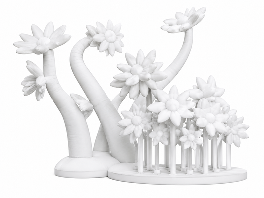 White custom inflatable art installation with oversized sculptural forms for museums shopping malls festivals public spaces and immersive brand experiences
