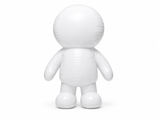 White custom inflatable mascot character for brand activations product launches festivals sports events retail promotions and branded photo opportunities