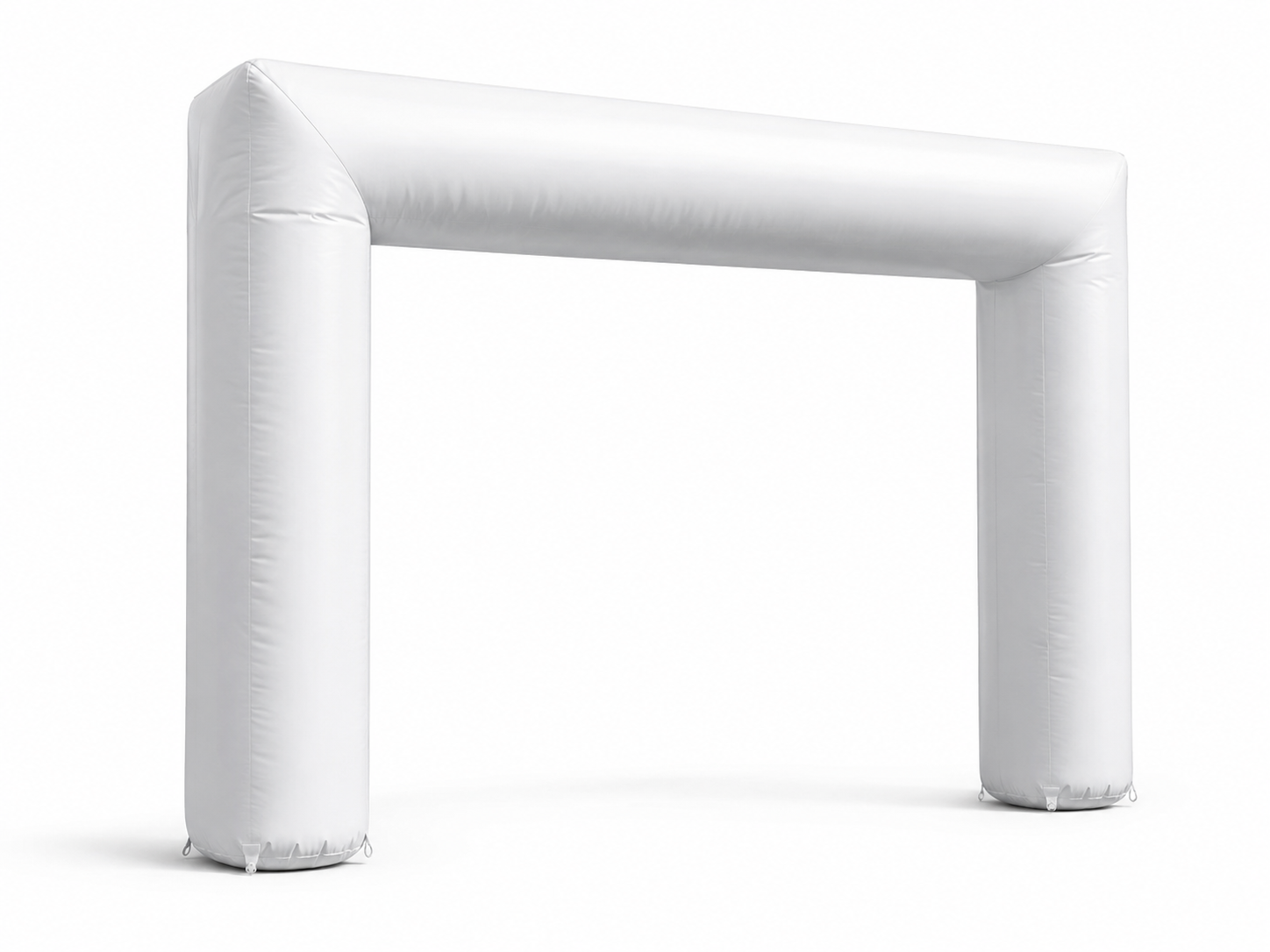 White custom rectangular inflatable event arch for branded entrances, race finish lines, trade shows, festivals, and promotional events