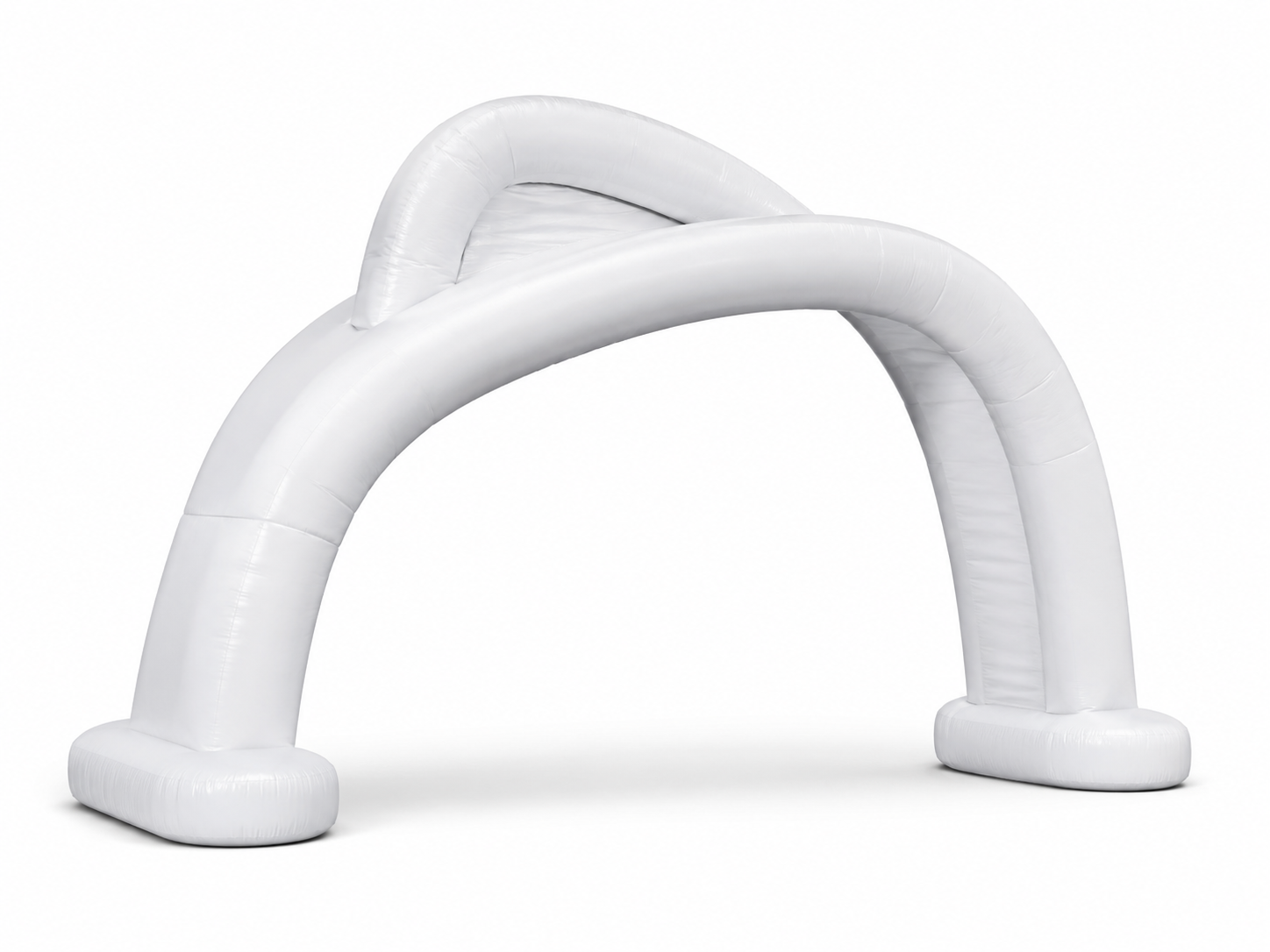 White custom shape inflatable arch with curved promotional design for brand activations festivals product launches race events and outdoor advertising campaigns